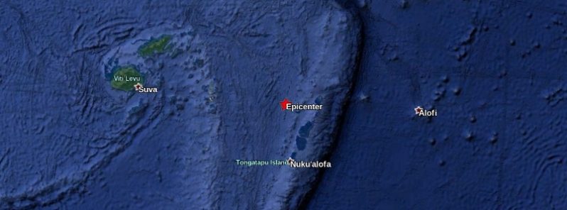 Click to enlarge Tonga earthquake
