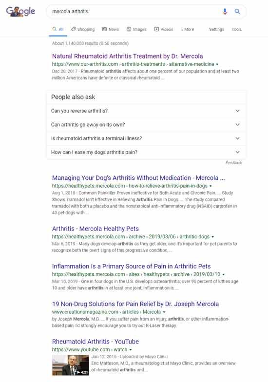Click to enlarge google search mercola