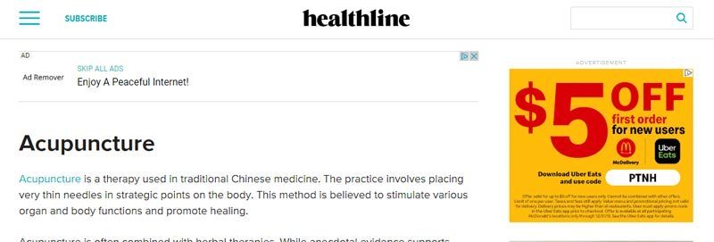 Click to enlarge healthline screenshot