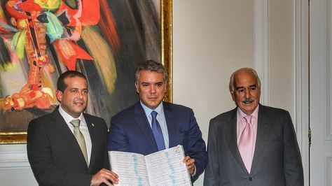 Camacho with Colombian President Ivan Duque in May