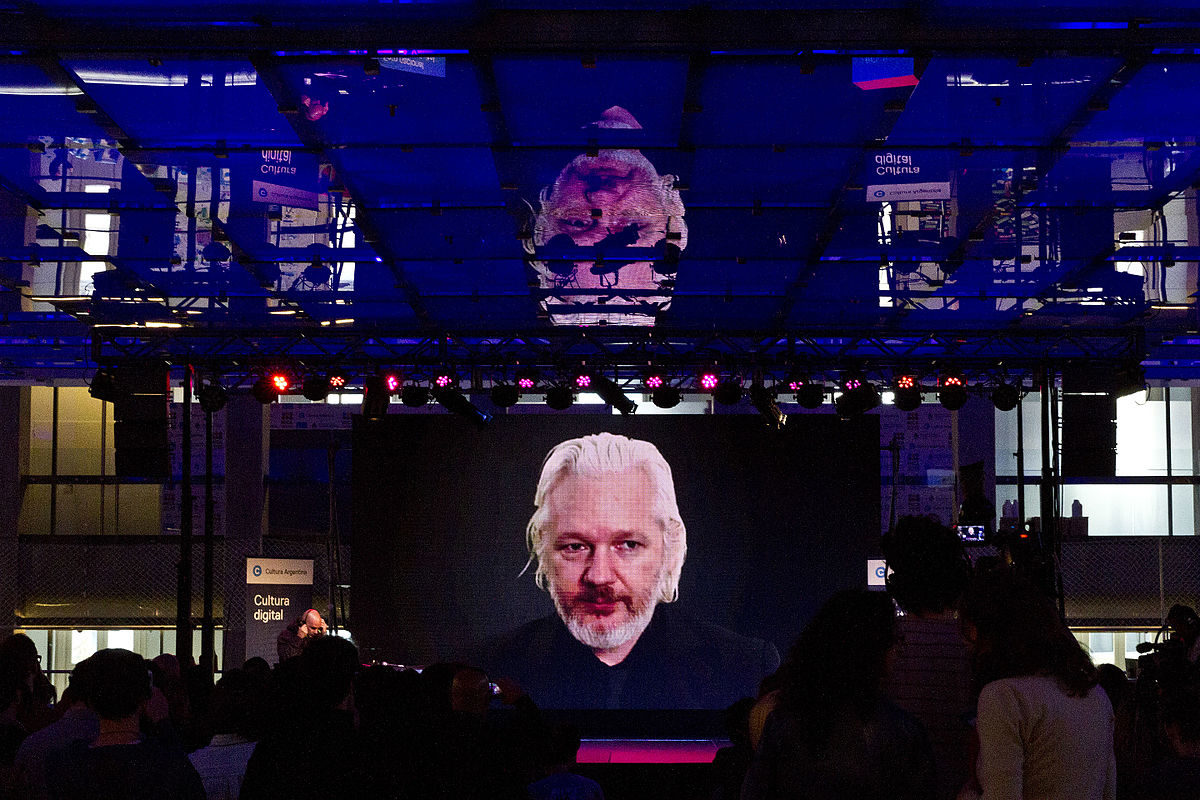 Click to enlarge julian assange video conference
