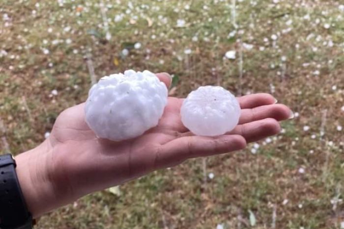 Click to enlarge Cricket ball-sized hail in Queensland