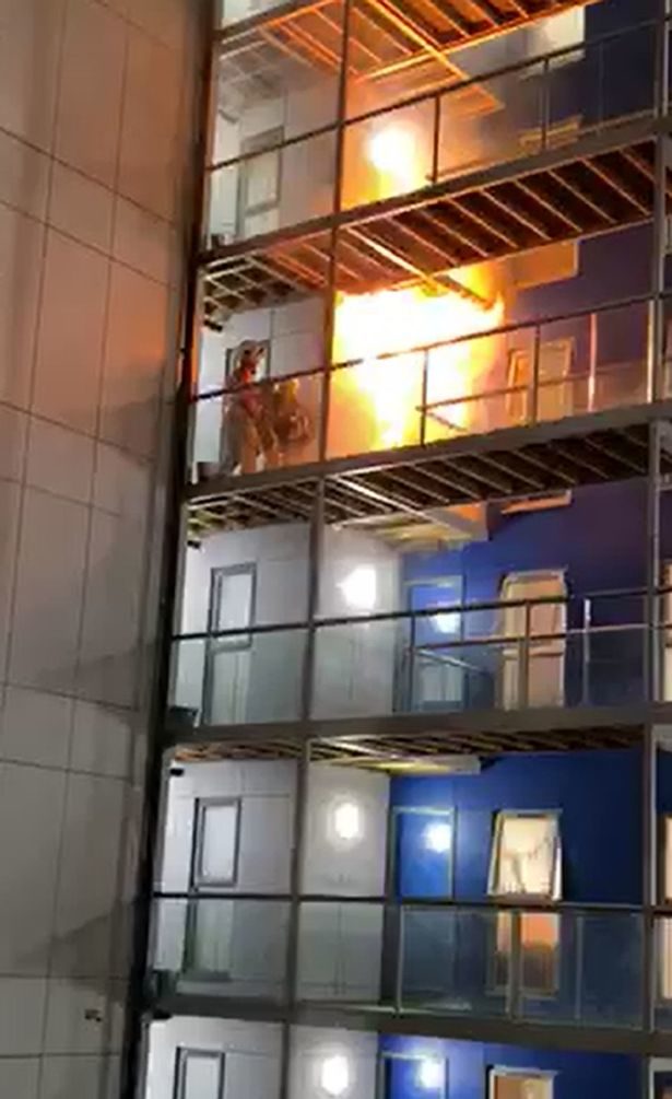 Click to enlarge student dorm fire UK