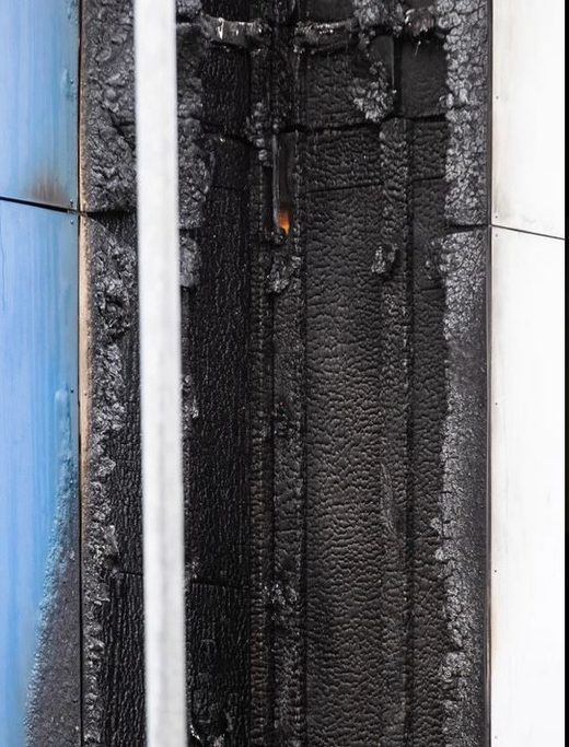 Click to enlarge burned cladding bolton dorm fire