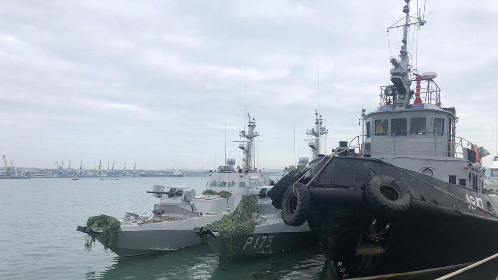 Three military boats seized by Russia in November 2018.