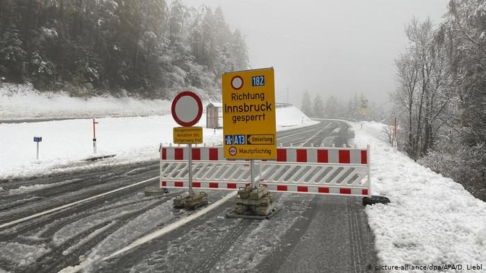 Roads near Innsbruck were closed