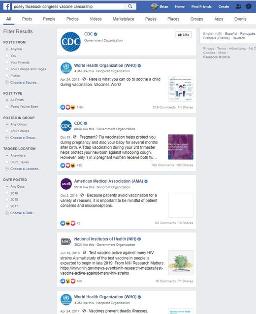 facebook censors vaccine information