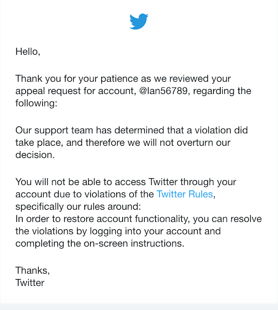 twitter appeal response