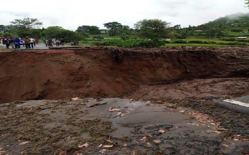 The main road connecting the region between Lodwar and Kapenguria highway cut off