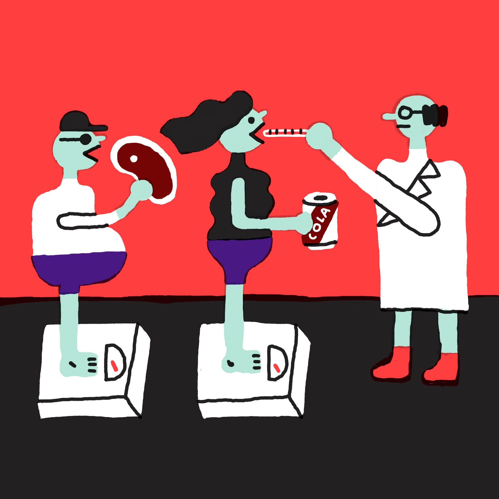 cartoon eating weight control diet