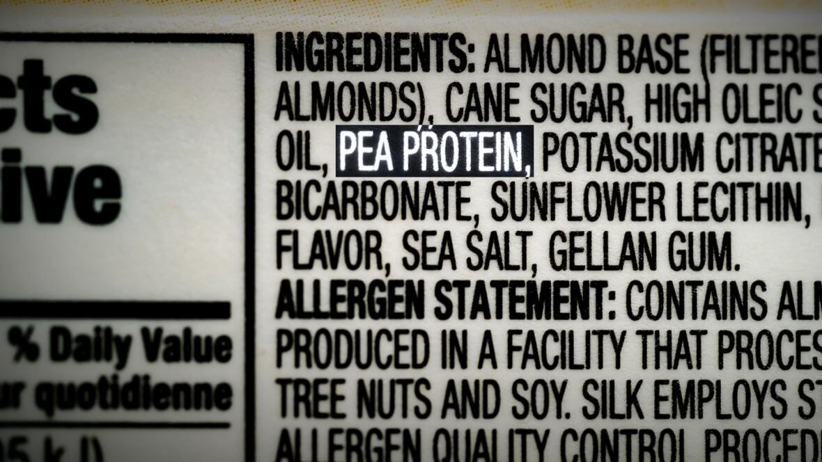 Click to enlarge pea protein ingredients label