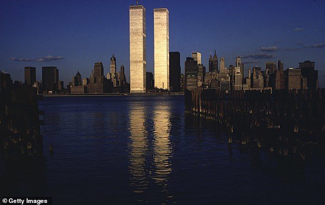 Click to enlarge twin towers WTC sunset