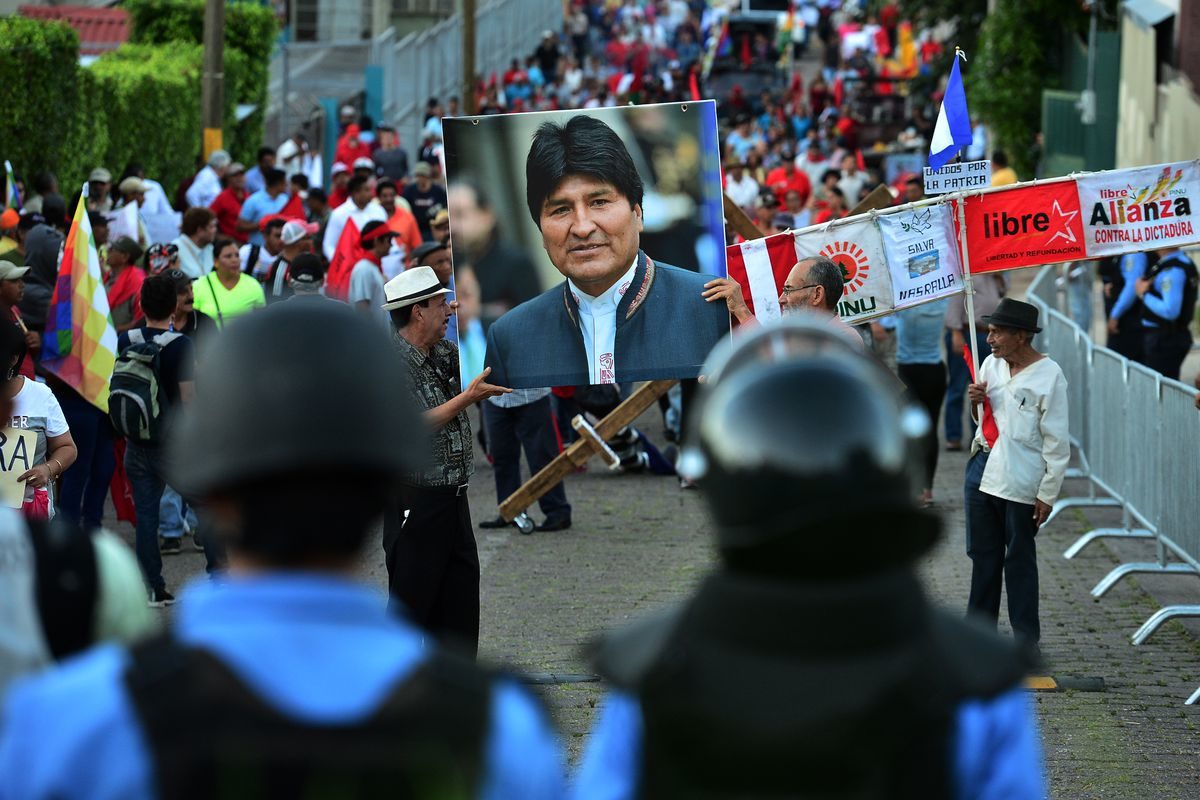 Supporters of Evo Morales