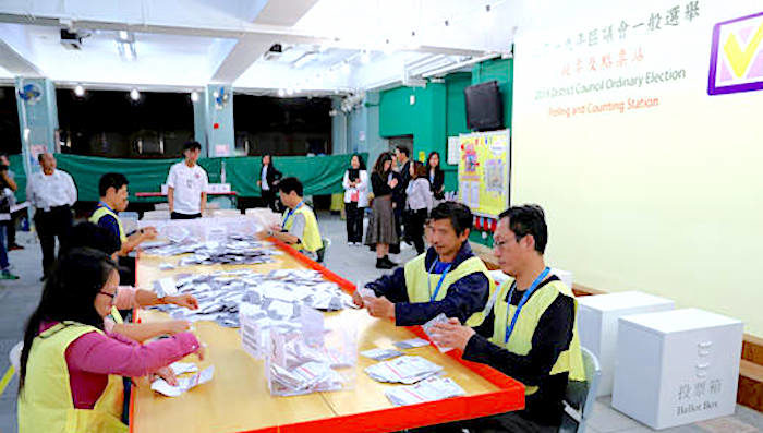 Click to enlarge Polling Station HongKong
