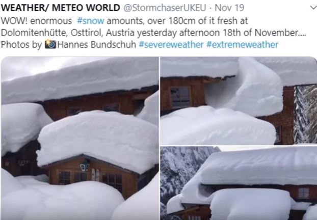 Heavy snow in Austria