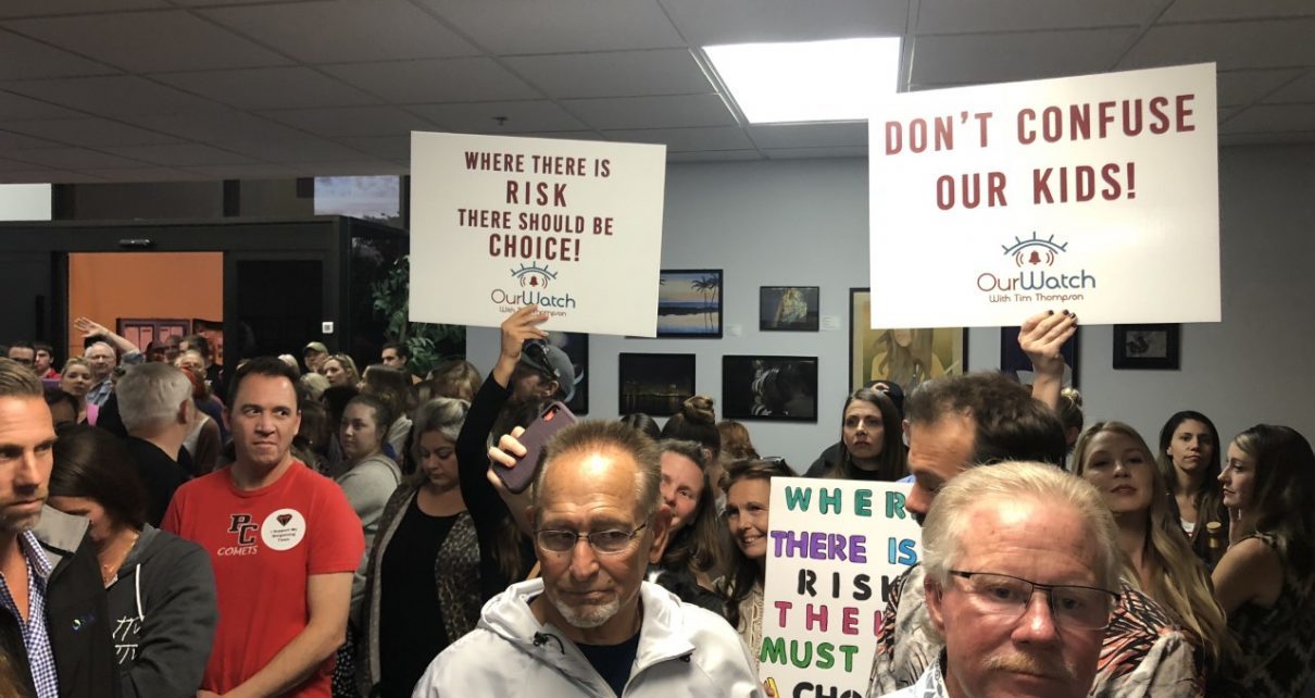 parents protest california