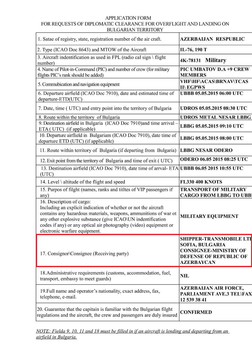 Click to enlarge bellingcat lies arms shipments