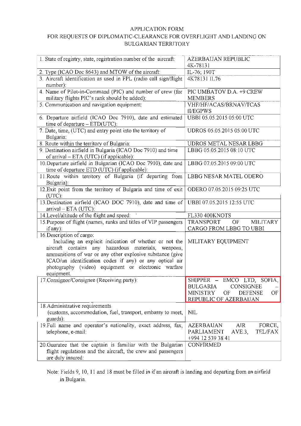 Click to enlarge bellingcat lies arms shipments