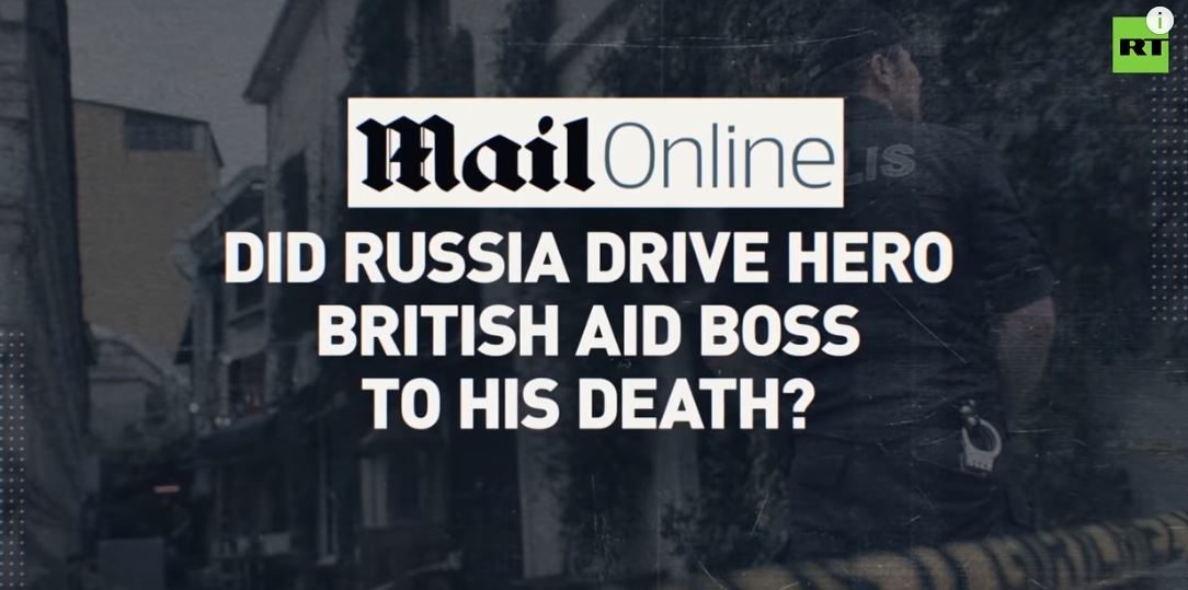 Mail Online headlines blaming Russia for Le Mesurier’s death