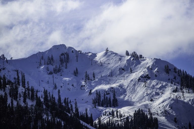 Click to enlarge Looking towards the top of the KT22 chairlift in Squaw valley this morning – a week ago this was all grass and rock.