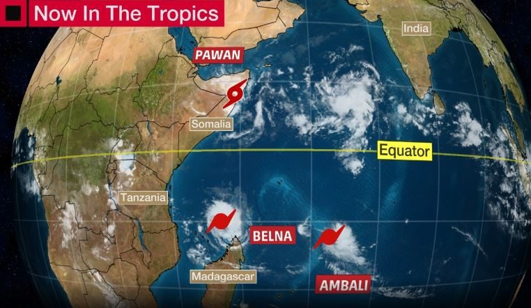 Current Tropical Systems in the Indian Ocean