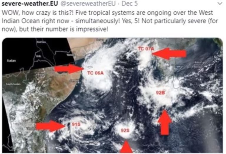 Indian Ocean cyclones