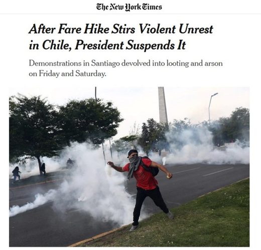 Click to enlarge NYT front page Chile