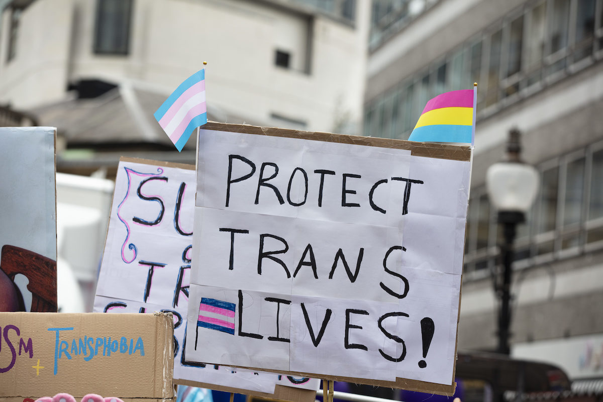 protect trans lives sign protest