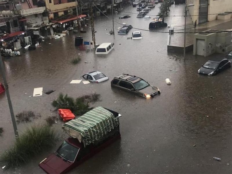Heavy rain causes floods, paralyzes Lebanon's capital