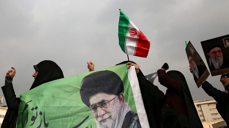 Iranian pro-government protesters