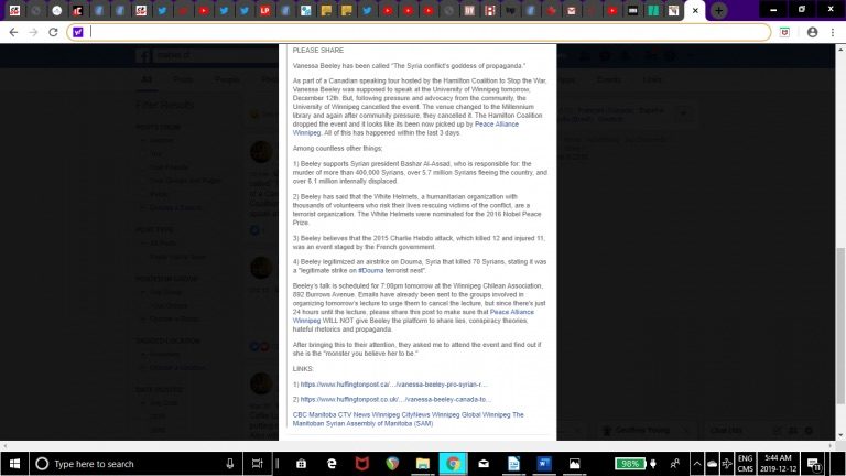 Click to enlarge clear effort to deplatform Vanessa Beeley.