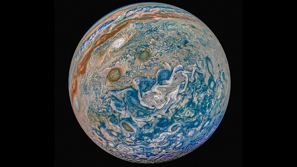 Click to enlarge Junocam cylclones jupiter