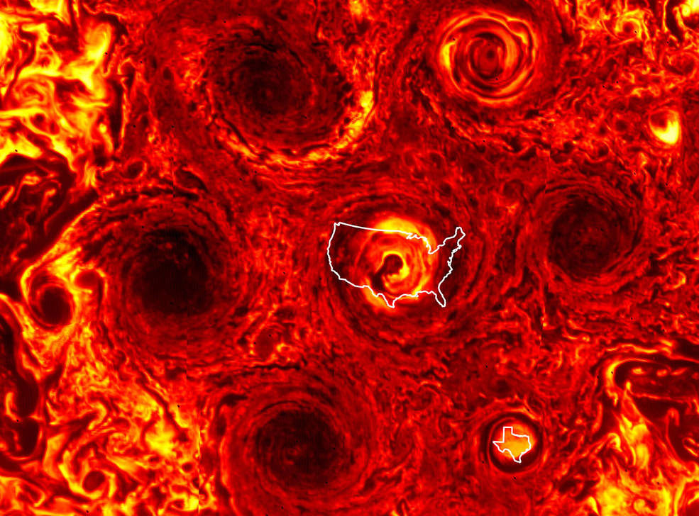 Click to enlarge Junocam cylclones jupiter