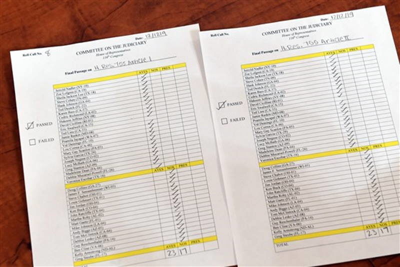 impeachment vote judiciary committee house