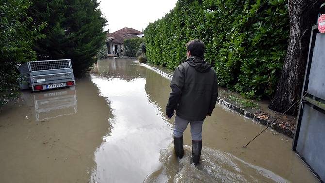Floods  in Maubourguet, south western France