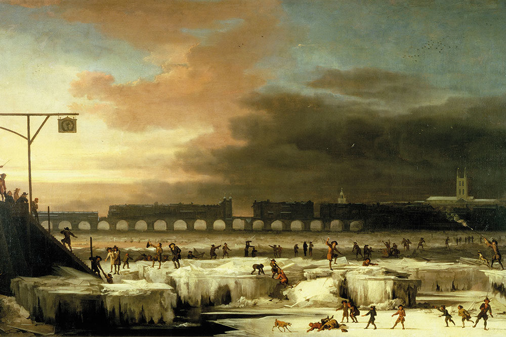 Click to enlarge 1677 painting by Abraham Hondius,