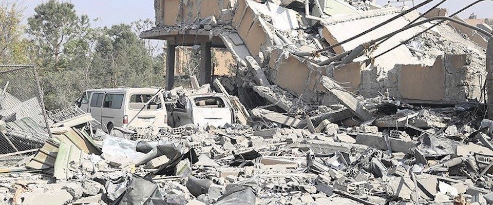 Click to enlarge destruction syria allies missile strike