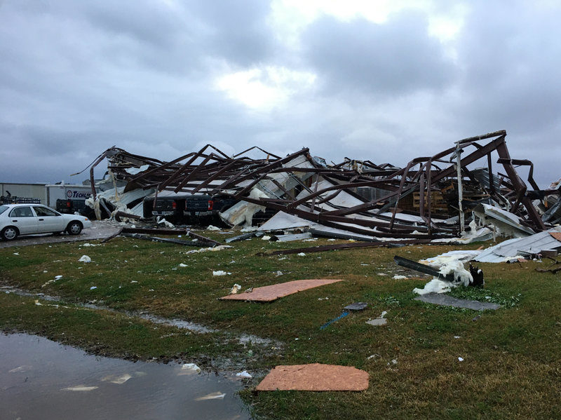 Click to enlarge Tornado damage in Deep South