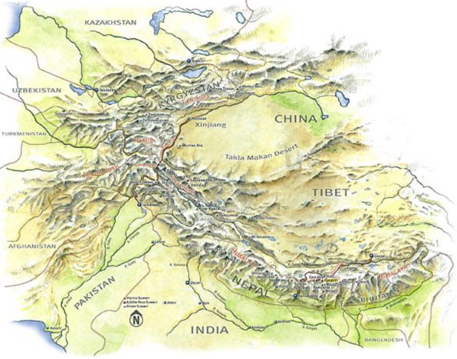 Click to enlarge Pamier mountain range