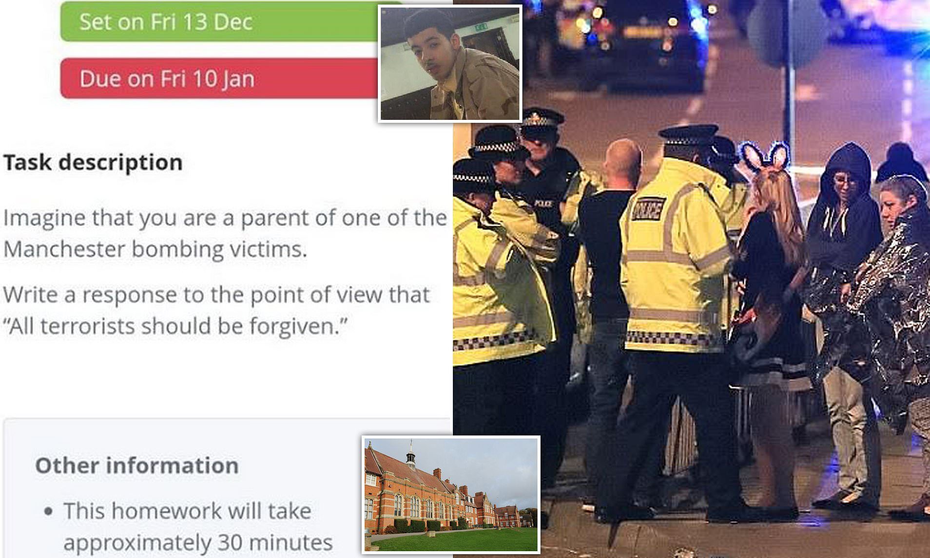 Children at Bridlington School homework terrorist Manchester