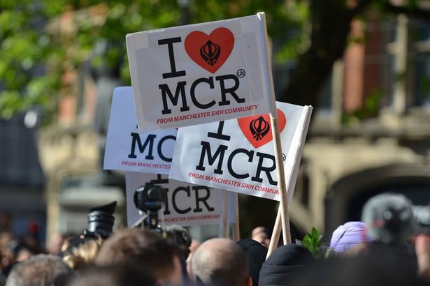 Click to enlarge Manchester bombing vigil at Albert Square