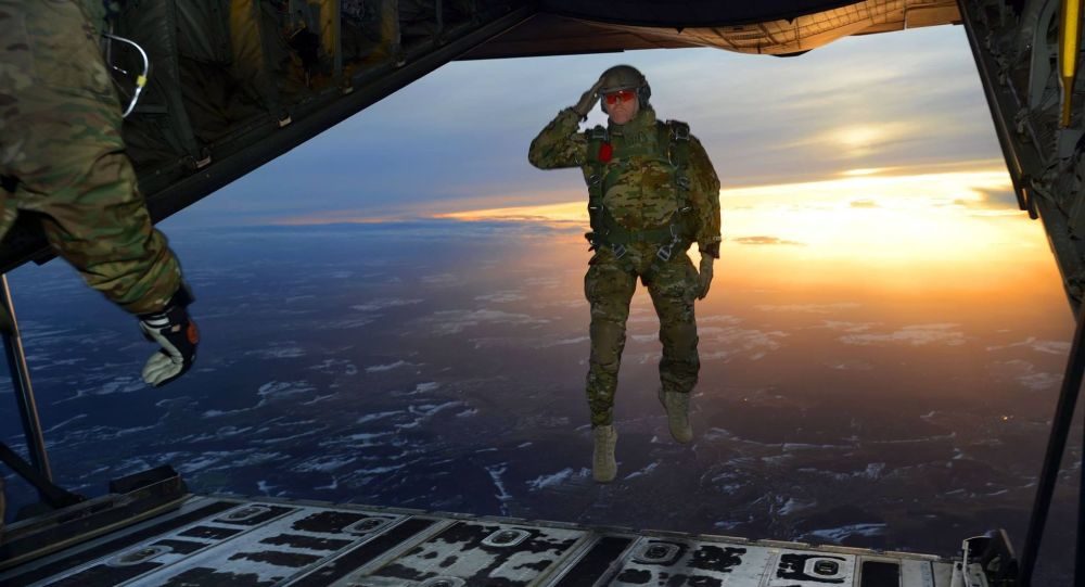 soldier jumping