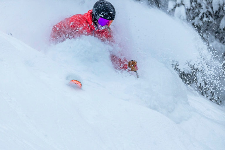 There wil be plenty of more of this in Revelstoke this weekend. Kim Vinet having some fun on Tuesday.