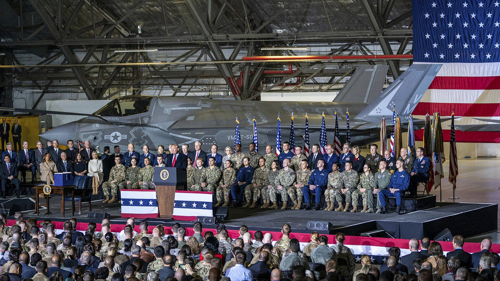 Click to enlarge trump address military