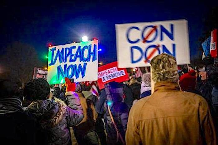 Impeach sign crowd