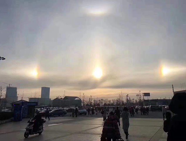 Sun dog over Khorgas, China