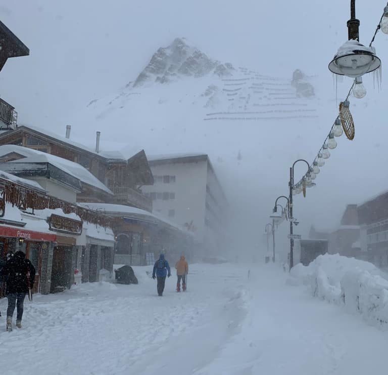 Click to enlarge A wild and windy day in Tignes last weekend at the start of a one-metre dump.