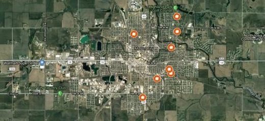 Map of booms in Mason City, IA