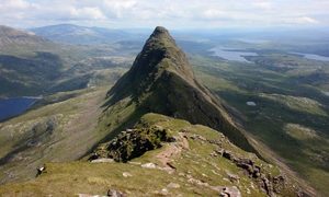Suilven mountain in Sutherland, where the Foehn Effect is contributing to warm temperatures