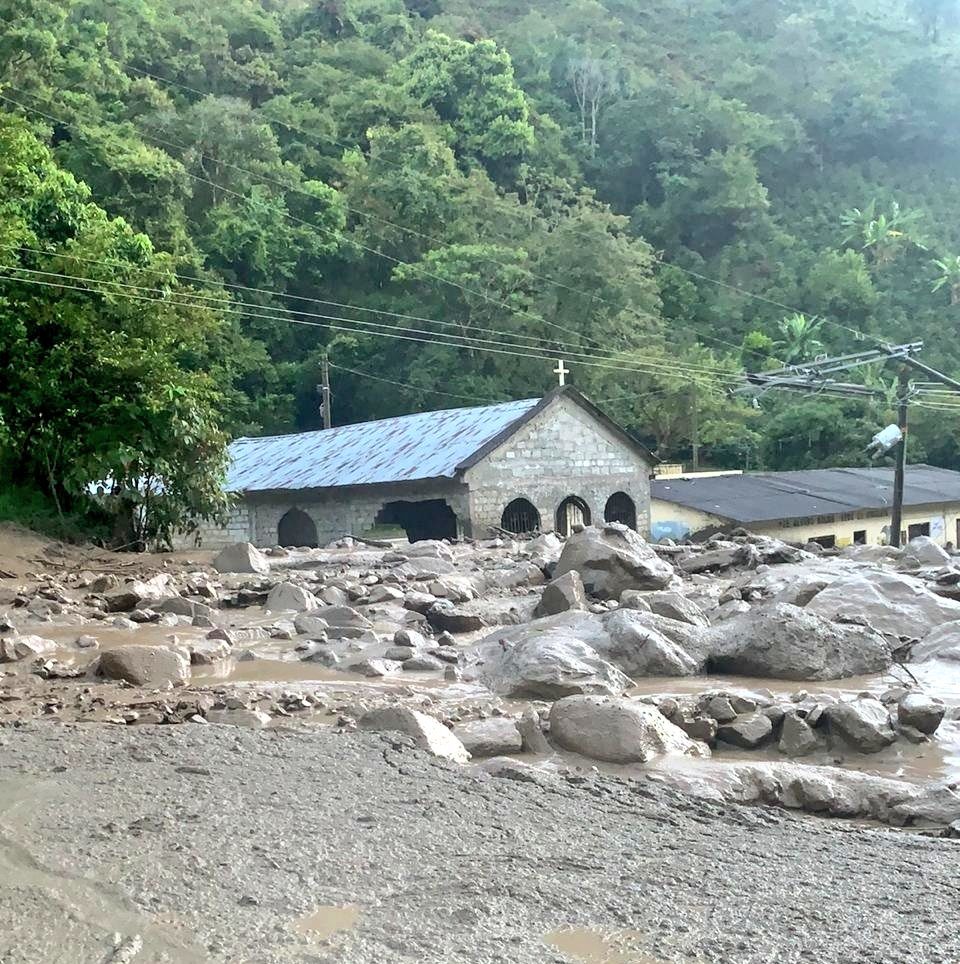 Aftermath of flash floods in floods Chaparral, Tolima Colombia, 26 December 2019.